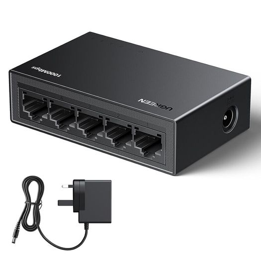Network Switch,5 Port Ethernet Splitter,High-speed Gigabit Ethernet Switch Hub,Desktop & Wall-Mounting Internet Splitter,Plug & Play LAN Switch for TV/Laptop/Switch/Router/Monitor
