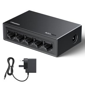 Network Switch,5 Port Ethernet Splitter,High-speed Gigabit Ethernet Switch Hub,Desktop & Wall-Mounting Internet Splitter,Plug & Play LAN Switch for TV/Laptop/Switch/Router/Monitor
