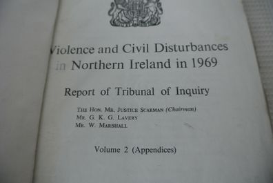 Violence & Civil Disturbances In Northern Ireland In 1969 - Report Of Tribunal Of Inquiry Report