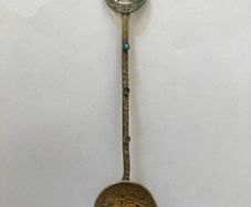 Vintage Egyptian Brass Souvenir Coin Spoon