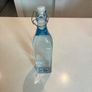 4 x Rustic Blue Glass Square 30cm Tall Bottles / Decanter With Swing Top Stopper Image 2