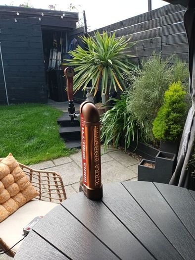 Birra Moretti Beer pump complete with drip tray and bracket.Will need a 24v transformer to light it.
