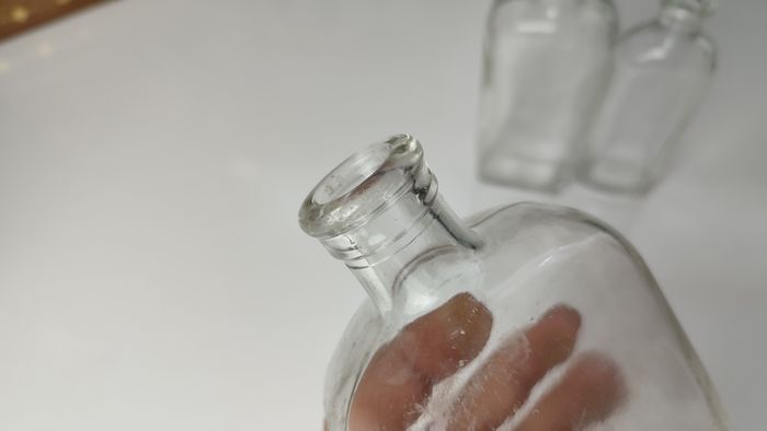 330 - Set of 3 Vintage Clear Glass Collectible Decorative Bottles