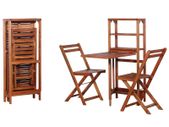 3 Piece Folding Bistro Set Solid Acacia Wood