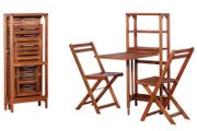 3 Piece Folding Bistro Set Solid Acacia Wood
