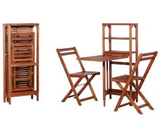 3 Piece Folding Bistro Set Solid Acacia Wood
