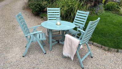 Seagreen Wood Patio Table and Chairs