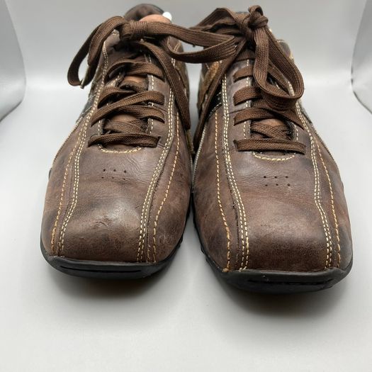 Skechers Mens 10 EU 45 Relaxed Step Brown Leather Casual Walking Shoes