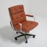Vintage Tan Leather Swivel Office Chair Mondo by Karl-Erik Ekselius for JOC, 1960s. Image 6