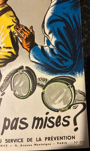 Original 1950's French Industrial Safety Poster