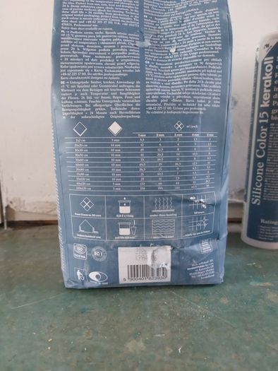 Blue grout and silicone