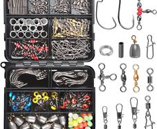NEW SALE | Fishing Swivels Snaps Kit 226pcs/Box Barrel Rolling Swivels Snaps Sinker Weights Crossline Three Way Swivel Split Rings Line Beads Duo Lock Snaps