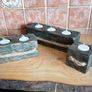 Handmade Reclaimed Wood Tealight Holders, Hard Wax Oil Set (+ 6 LED Lights) Image 2