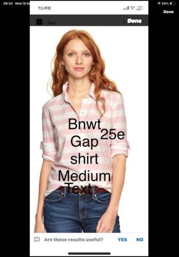 shirt bnwt Gap 100% cotton pink & white striped shirt size medium