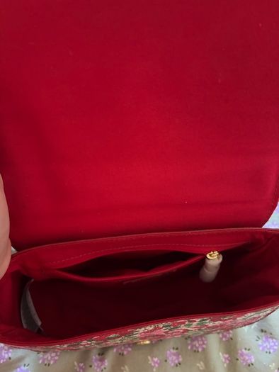 Kate Widson Floral Crossbody Bag with Gold Bow Clasp