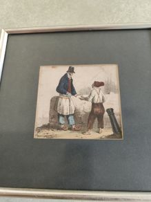 Framed 1830 Antique Print - Hand Coloured La Normandie