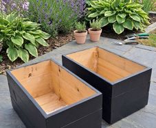 Handcrafted Solid Wood Garden Planters (Painted Black)