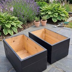 Handcrafted Solid Wood Garden Planters (Painted Black)