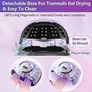 FREE EXPRESS SHIPPING 248W UV LED Nail Lamp with 60 Lamp Beads, UV Light for Nails Gel Polish Faster Curing Lamp Nail Dryer with 4 Timers, Auto Sensor, Home Salon Nail Art Light Tools for Fingernail Image 4