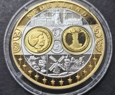 Netherlands, Nederland .999 Silver Europa Gold Gilded Coin