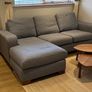 Blue Upholstered Chaise Sofa Image 6