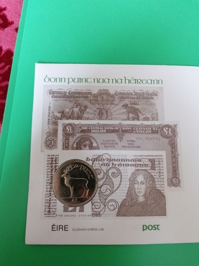 1990 Irish One Punt Coin And Stamp Cover