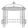Gazebo 300x290 cm White Round Image 2