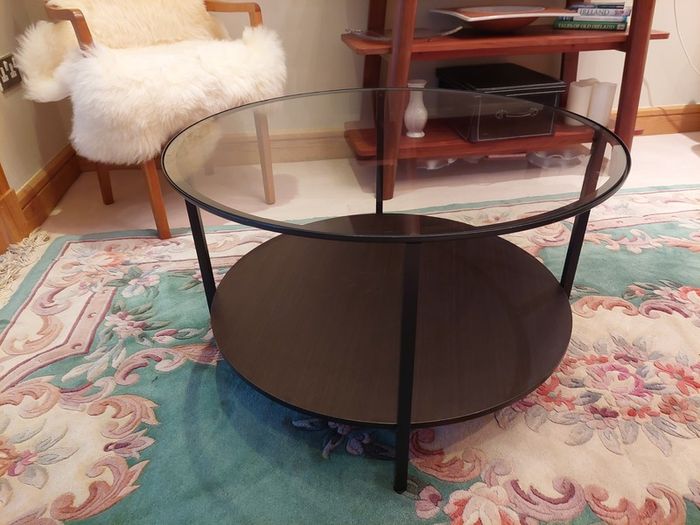 Glass Top Metal Frame Coffee Table