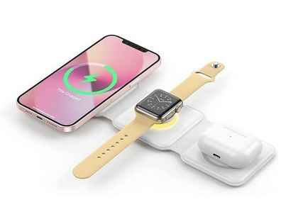 ZUJO 3 in 1 Folding Wireless Magnetic Charger with Floating Stand