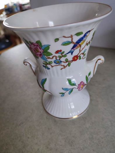 VINTAGE SET OF 2 AT 20.00 e EACH  Aynsley Urn Vase, Pembroke Pattern, Large Two Handled Vase, Birds and Flowers, Collectible Aynsley, English Fine Bone China