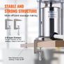 Manual Sausage Stuffer, 2 L / 5 LBS Vertical Sausage Machine with G-type Clamp, Food-Grade 304 Stainless Steel Barrel with 2 Stuffing Tubes Image 3