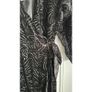 & Other Stories brand New Black velvet A-line mini dress with zebra print, featuring a V-neckline, 3/4 sleeves, and a tie-up waist. Image 3