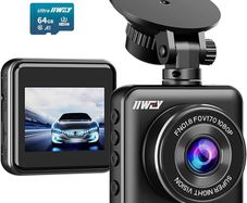 FREE EXPRESS SHIPPING Dash Cam Front 1080P Mini Size with 64GB SD Card, 2 Inch LCD Screen Small Car Dash Camera WDR Night Vision, 170 Degree Wide Angle, G-sensor, Motion Detection, Parking Monitor