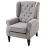 Fabric Tufted Club Accent Sofa Chair Home Decor with Extra Wide Seat, Wooden Legs (FREE SHIPPING) Image 4