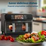 EUARY dual basket  Air Fryer 9L Oil Free 2 Compartments XXL 2800 W Large Capacity, 2 Air Fryer Bins, 12 Cooking Programs, Touch Screen, Appointment Function Image 10