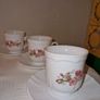 1960's 12 piece Arcopal milk glass cups and saucers set Image 3