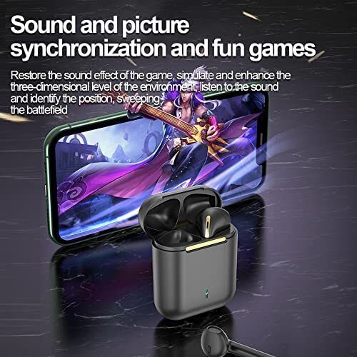 Wireless Earbuds, Bluetooth Sport Headset, Noise Cancelling Headphones with Microphone