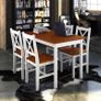 5 Piece Dining Set Brown and White Image 6