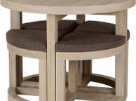 main image for ad Cambourne Stowaway Dining Set in Sonoma Oak Effect Veneer/Brown Linen Fleck