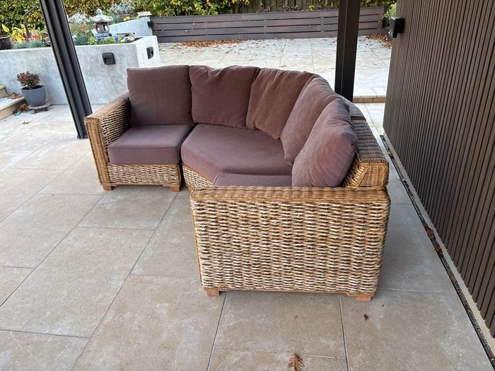 L corner wicker sofa set