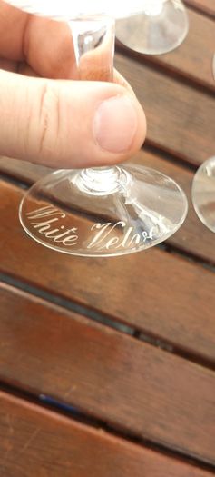 5 x 50s,60s white velvet glasses,vintage collectors item,,sold as seen .hard to come by.