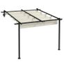 Garden Pavilion 3 x 3m, Retractable Roof, Wall Mounted, Metal Frame, Cream Image 3