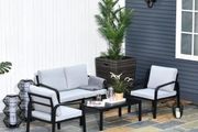 4 Piece Garden Sofa Set with Cushions