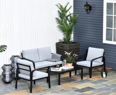 4 Piece Garden Sofa Set with Cushions