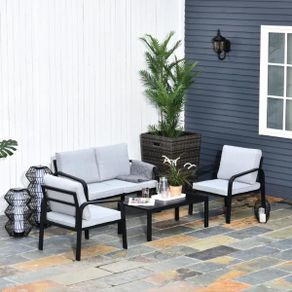 4 Piece Garden Sofa Set with Cushions