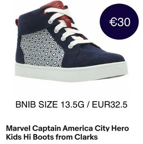 Clarks Hi Top Captain Marvel Blue Suede 13.5G/32.5