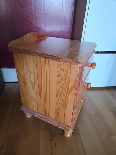 classic solid pine wood bedside locker