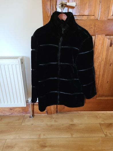 Black Fun Fur Winter Coat