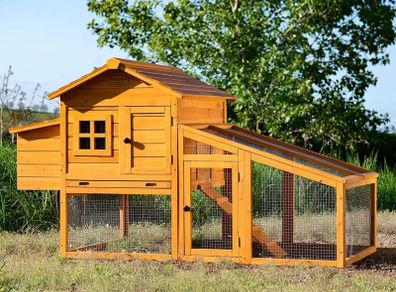 Chicken Coop Hen House Poultry Ark Home Nest Run Coup With Integra...