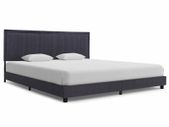 Bed Frame Dark Grey Fabric 150x200 cm